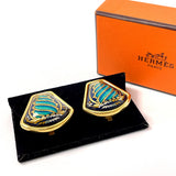 HERMES エルメス エマイユ 七宝焼き イヤリング
 メタル ゴールド ゴールド【中古】
 レディース