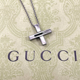 GUCCI グッチ クロス カットアウト G ブラックロジウムコーティング ネックレス
 シルバー925 ブラック【中古】
 ユニセックス