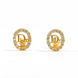 クリスチャンディオール イヤリング
 ロゴ ヴィンテージ Christian Dior GP/ラインストーン ゴールド レディース