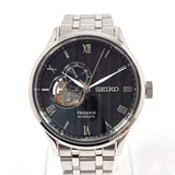SEIKO セイコー プレザージュ ジャパニーズガーデン 4R39-00W0 腕時計
 ステンレススチール/ステンレススチール シルバー 自動巻き ブラック文字盤【中古】
 メンズ