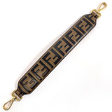 FENDI フェンディ ミニ ストラップユー ズッカ 8AV105A5PJF13VK ショルダーストラップ
 レザー ブラウン【中古】
 レディース