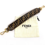 FENDI フェンディ ミニ ストラップユー ズッカ 8AV105A5PJF13VK ショルダーストラップ
 レザー ブラウン【中古】
 レディース
