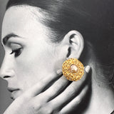 CHANEL シャネル ヴィンテージ イヤリング
 GP/フェイクパール ゴールド【中古】
 レディース