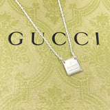 GUCCI グッチ スクエア ロゴプレート ネックレス
 シルバー925 シルバー【中古】
 ユニセックス
