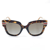 GUCCI グッチ ウェビングライン GG0281S サングラス
 メタル/合成樹脂 ブラウン【中古】
 ユニセックス