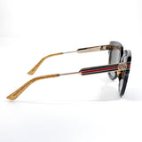 GUCCI グッチ ウェビングライン GG0281S サングラス
 メタル/合成樹脂 ブラウン【中古】
 ユニセックス