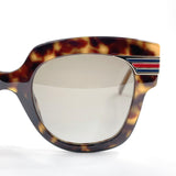 GUCCI グッチ ウェビングライン GG0281S サングラス
 メタル/合成樹脂 ブラウン【中古】
 ユニセックス