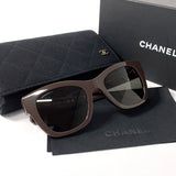 CHANEL シャネル ココマーク ハート 5478-A サングラス
 合成樹脂 ブラウン【中古】
 レディース