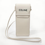 CELINE セリーヌ サングラスケース ロゴ ショルダーバッグ
 レザー ホワイト【中古】
 ユニセックス