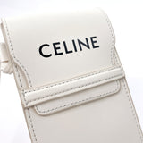 CELINE セリーヌ サングラスケース ロゴ ショルダーバッグ
 レザー ホワイト【中古】
 ユニセックス