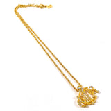 Christian Dior クリスチャンディオール エンブレムロゴ ネックレス
 メタル/ラインストーン ゴールド【中古】
 レディース
