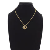 Christian Dior クリスチャンディオール エンブレムロゴ ネックレス
 メタル/ラインストーン ゴールド【中古】
 レディース