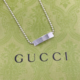 GUCCI グッチ ボールチェーン ロゴプレート 2WAY チョーカー シルバー925 シルバー【中古】 レディース