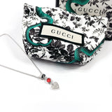 GUCCI グッチ トレードマーク ハート ネックレス
 シルバー925/ストーン シルバー【中古】
 レディース